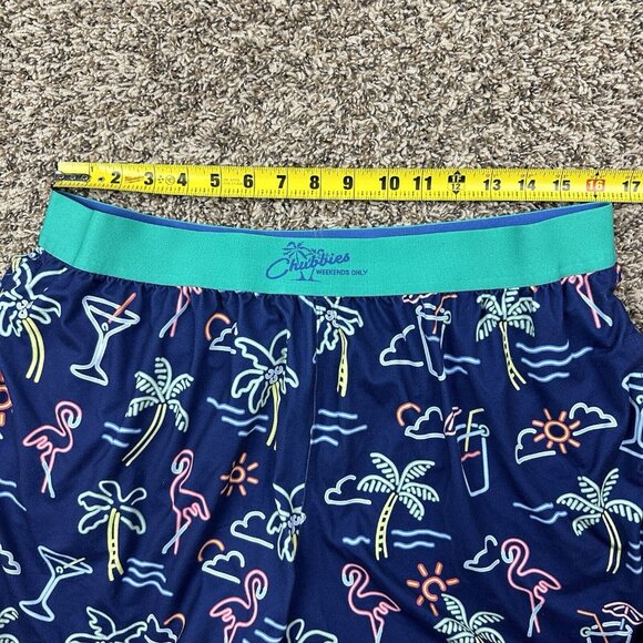 Chubbies Mens Lounge Shorts 5.5" Inseam Blue Neon Cocktail Print Beach Sz XXL - Picture 9 of 11